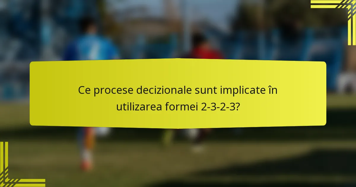 Ce procese decizionale sunt implicate în utilizarea formei 2-3-2-3?